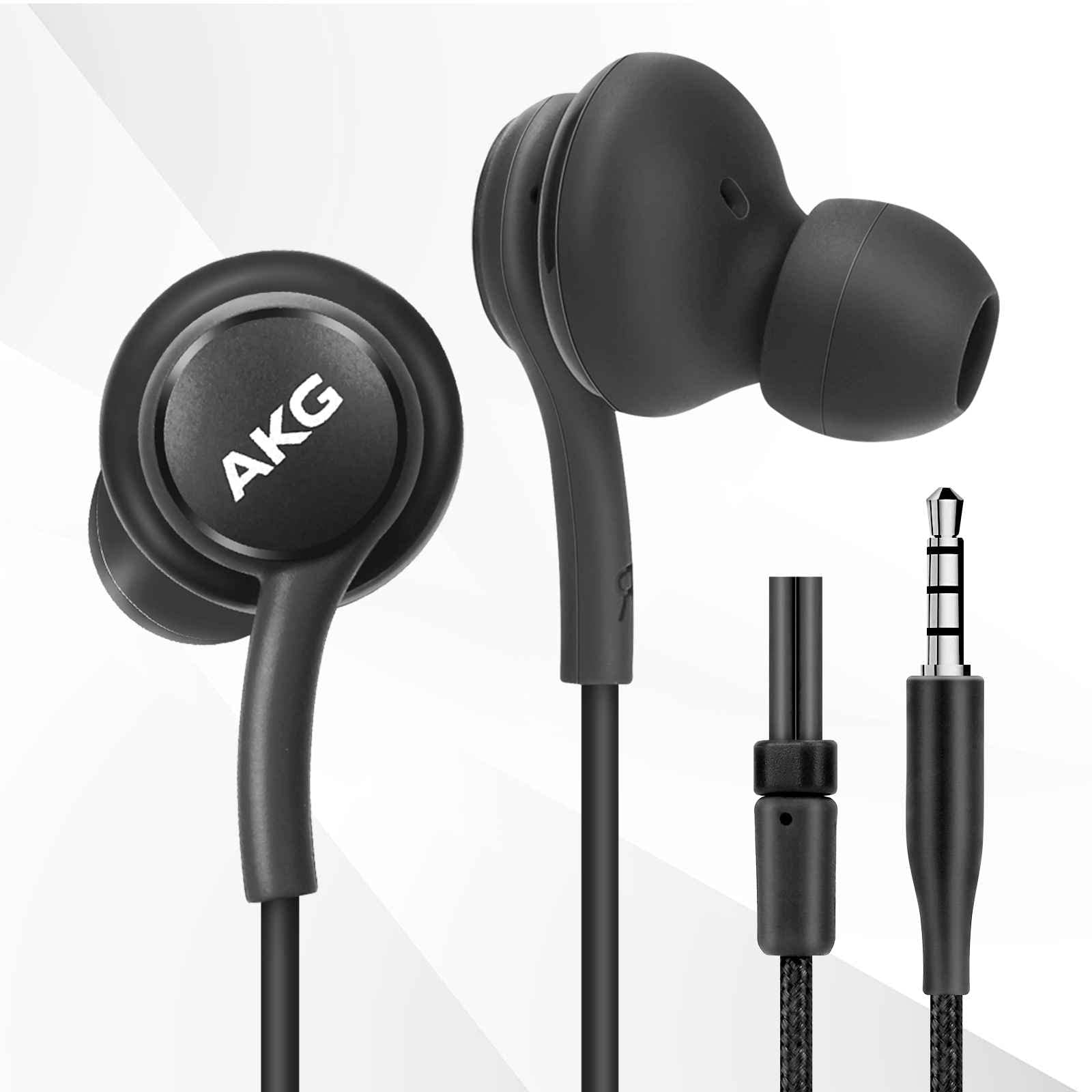 Wired 3.5MM Jack Durable Earphones Earbuds w Microphone and Volume Control, Deep Bass Clear Sound Noise Isolating in Ear Headphones, Compatible with Blackview Tab 12 Tuned by AKG 3