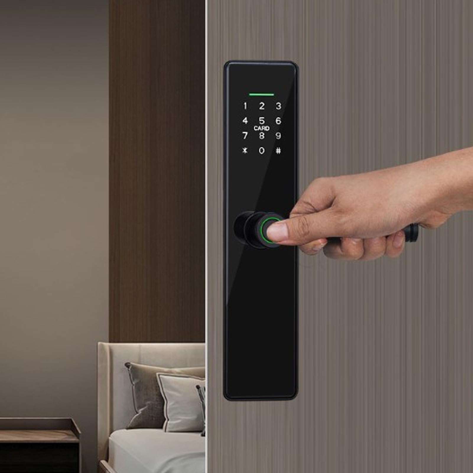 Smart Door Fingerprint Password Digital Lock with Keypad, Keyless Entry Door Lock with App Control for Home Apartment Hotel 4