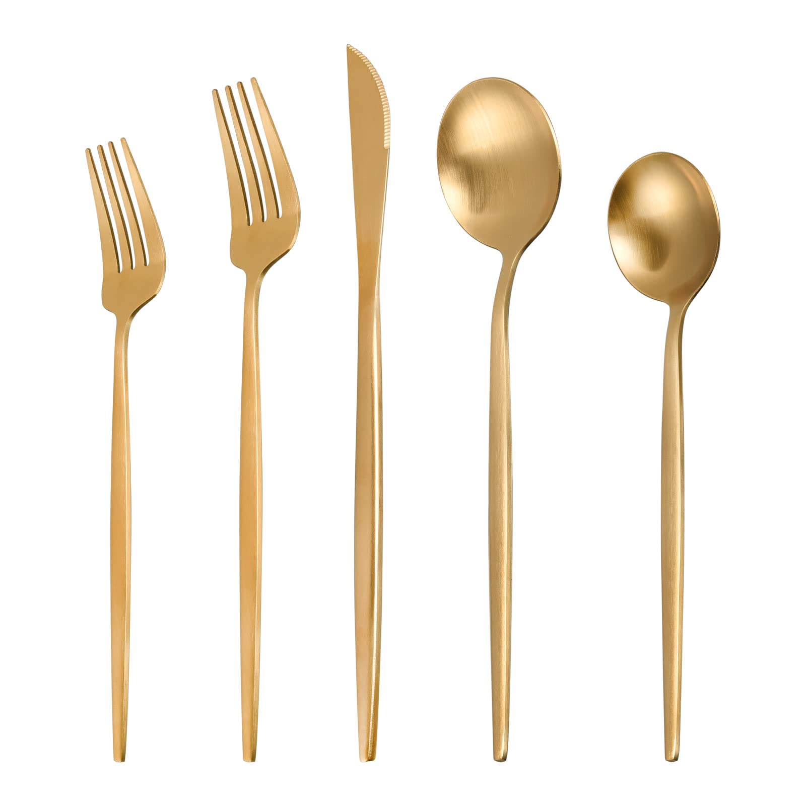 Goulifan Satin Finish Stainless Steel Flatware Set, 20-Piece, Service for 4