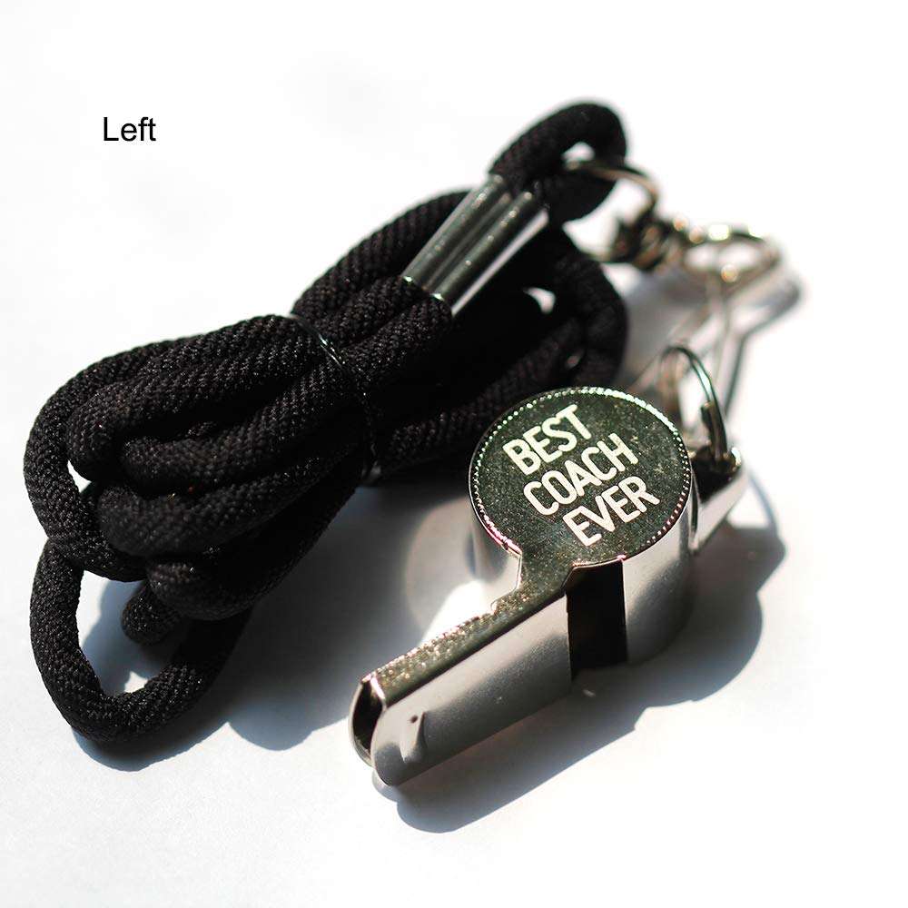 Blue Leaves Best Coach Ever-Baseball Coach Gifts,for Men Women Personalized Carved Gift for Coach,with Gift Box,Stainless Steel Whistle with Lanyard-Ideal for Coaches, Referees 4
