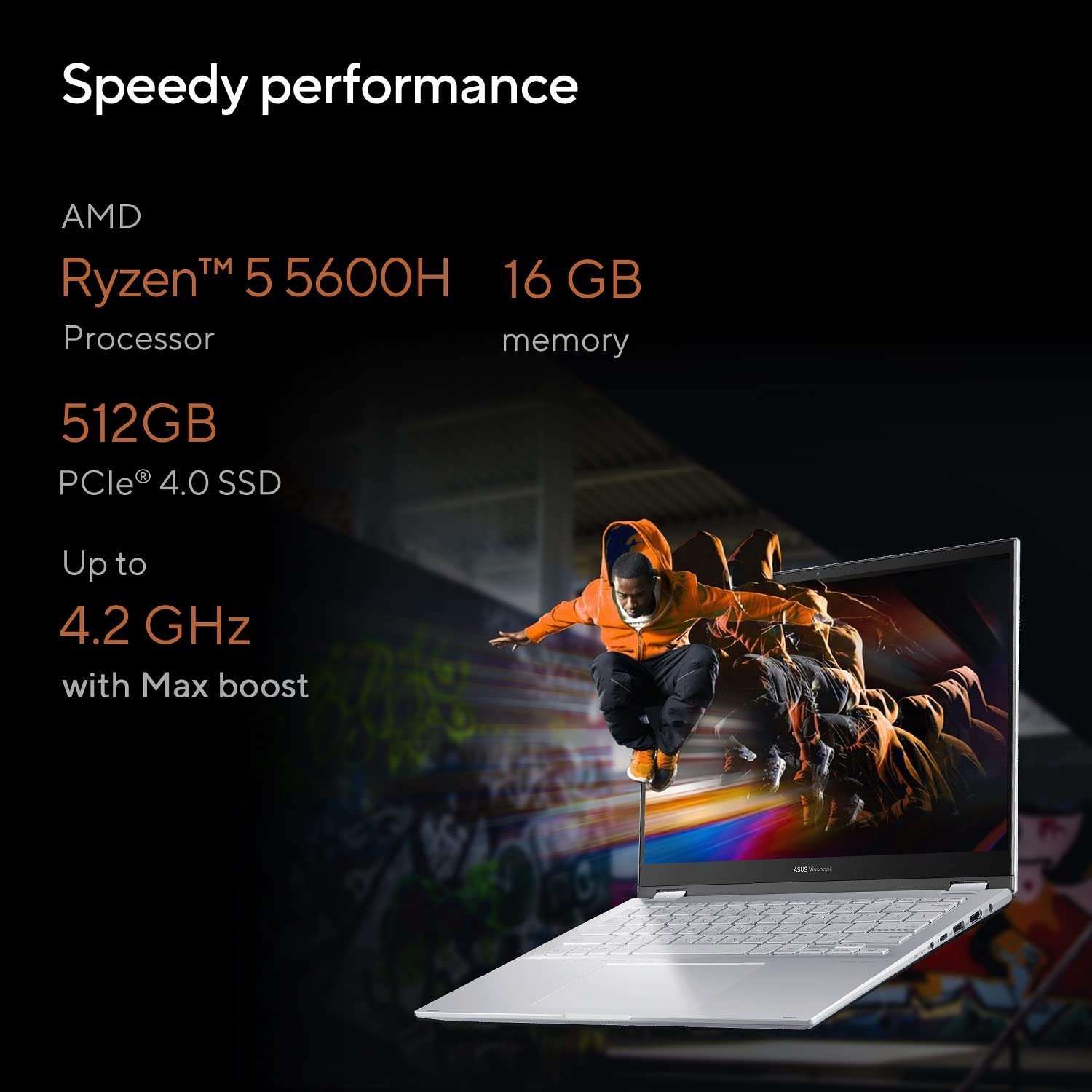 ASUS Vivobook S 14 Flip (2022), 14-inch (35.56 cms) FHD+ 16:10 Touch, AMD Ryzen 5 5600H, 2-in-1 Laptop (16GB/512GB SSD/Integrated Graphics/Windows 11/Office 2021/Silver/1.5 kg), TN3402QA-LZ511WS 5