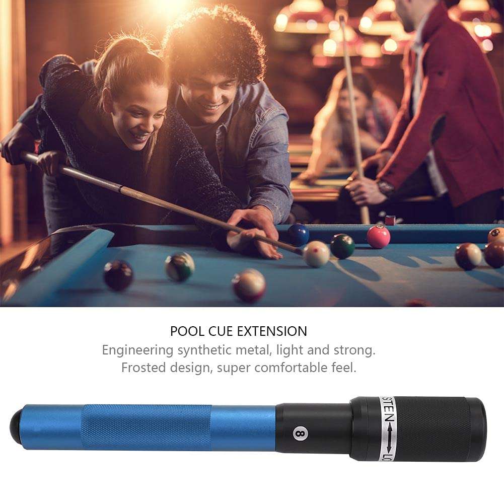 Cue Extender Aluminum Alloy Billiard Holder Push On Nine Ball Telescopic Cue Extension Billiards Accessory Parts(Blue) 3