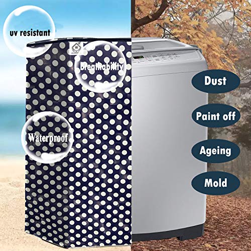Jm Homefurnishings Vinyl Washing Machine Cover for Croma 7 Kg Fully Automatic Top Loading, Craw1401, Polka Dot Print (Multicolor) 6
