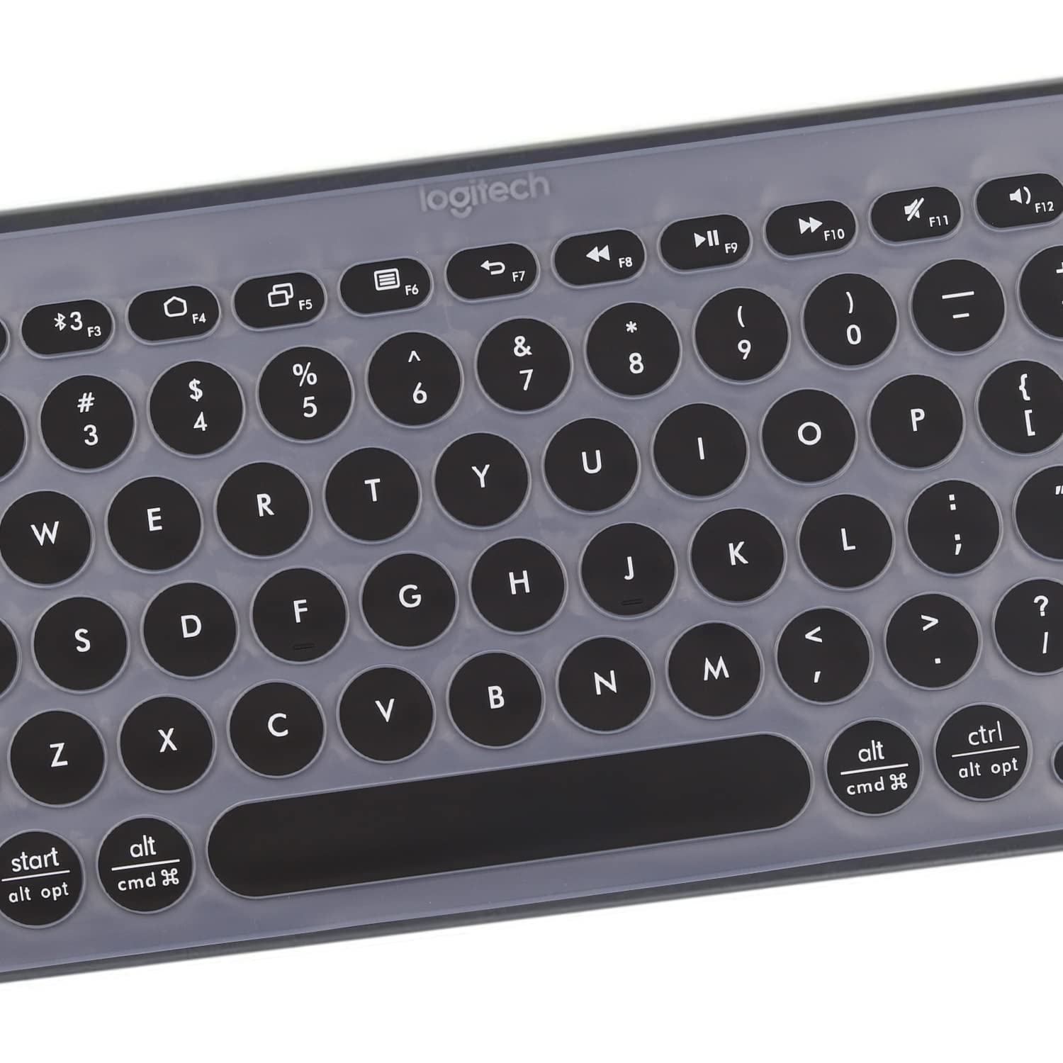 MUBUY Keyboard Cover Skin for Logitech K380 Ultra-Thin Silicone Keyboard Cover -BK 3
