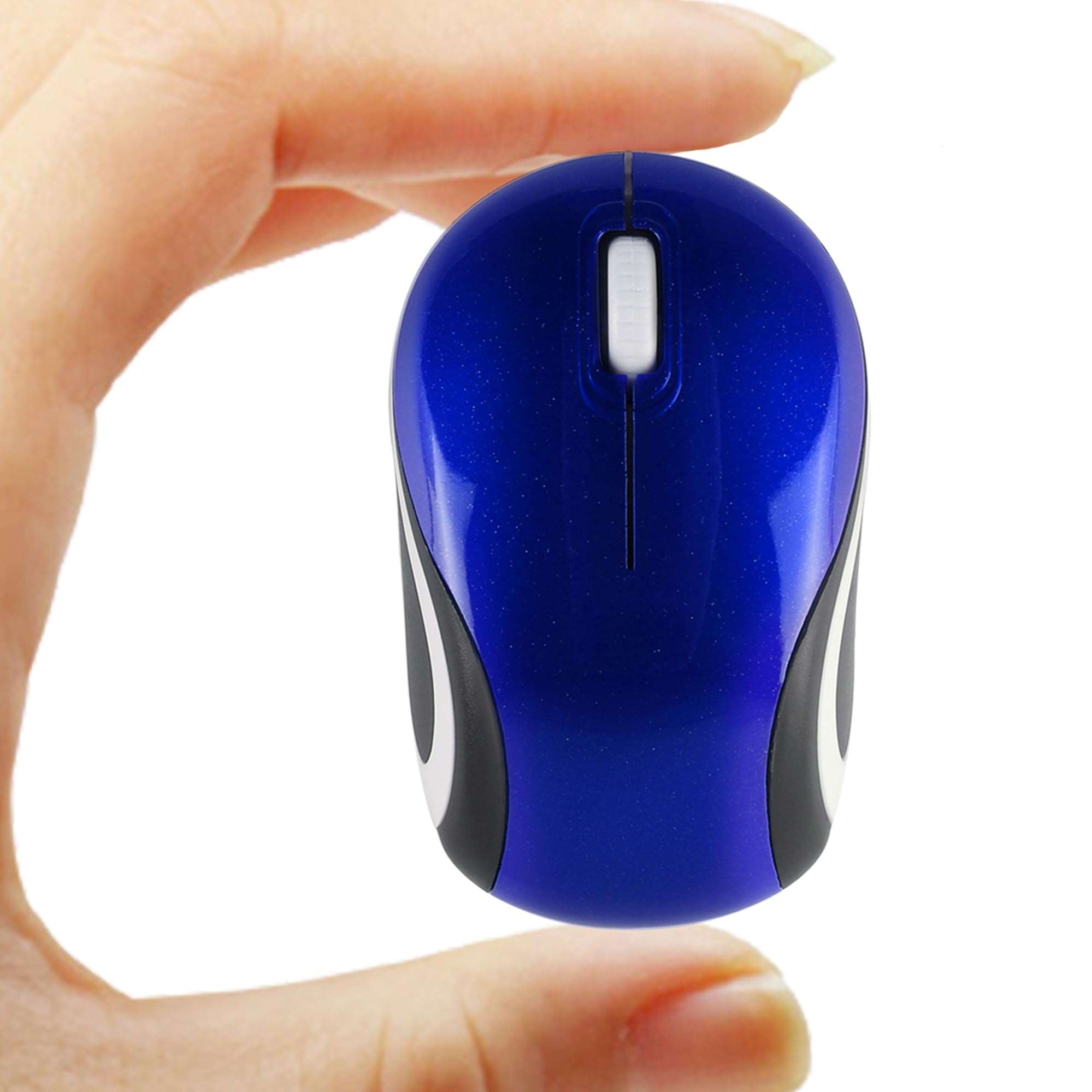 Wireless Mouse Cute Mini Computer Mouse for Laptop-Small Size Pocket Portable Compact Travel USB Optical Mice 3 Buttons 1000 DPI Cordless Mouse for PC Computer Notebook MacBook Kids Girl Gift(Blue) 1