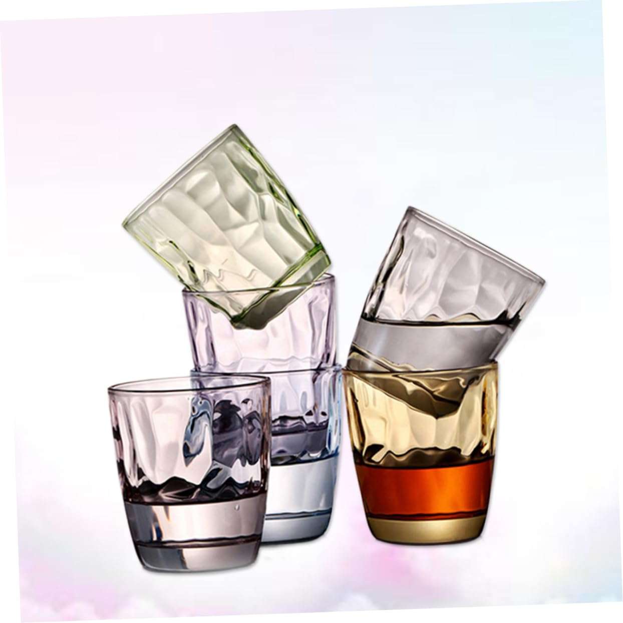 HOLIDYOYO 310ml Colored Diamond Acrylic Wine Cups Alternative Bulk Set No Plastic Taste 6