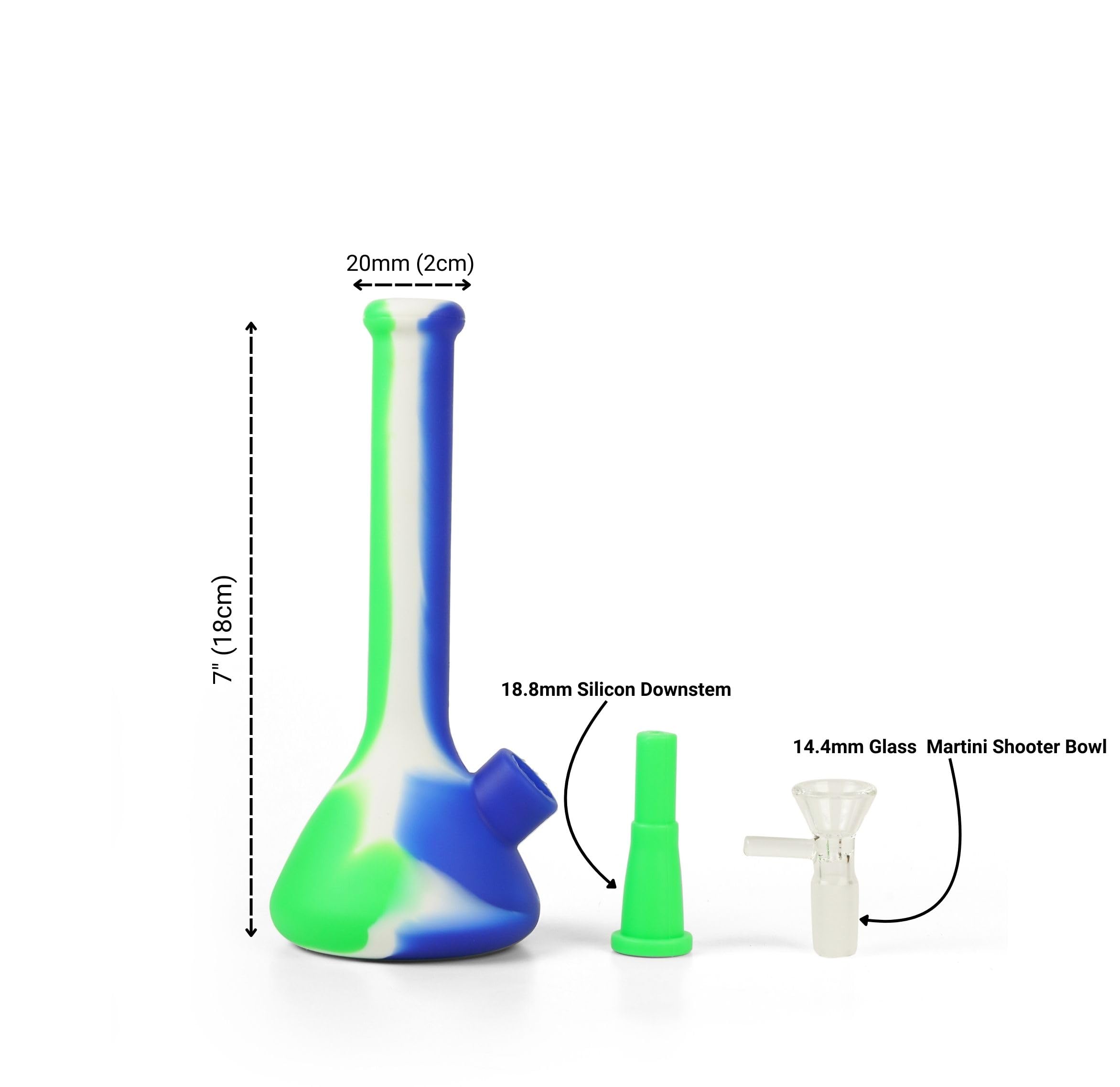 STRONG BONG Mini Silicone Bong - Green | Size: 7" (18cms) | Unbreakable and Detachable | Easy to Clean | Travel Friendly | Smoking Waterpipe 5