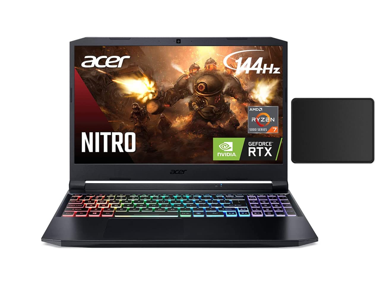 Acer Nitro 5 15.6" FHD IPS Display Gaming Laptop | AMD Ryzen 7 5800H Octa-Core | NVIDIA GeForce RTX 3060 | 32GB RAM | 1TB SSD+1TB HDD | RGB Backlit Keyboard | Windows 10 | with Mouse Pad Bundle 2