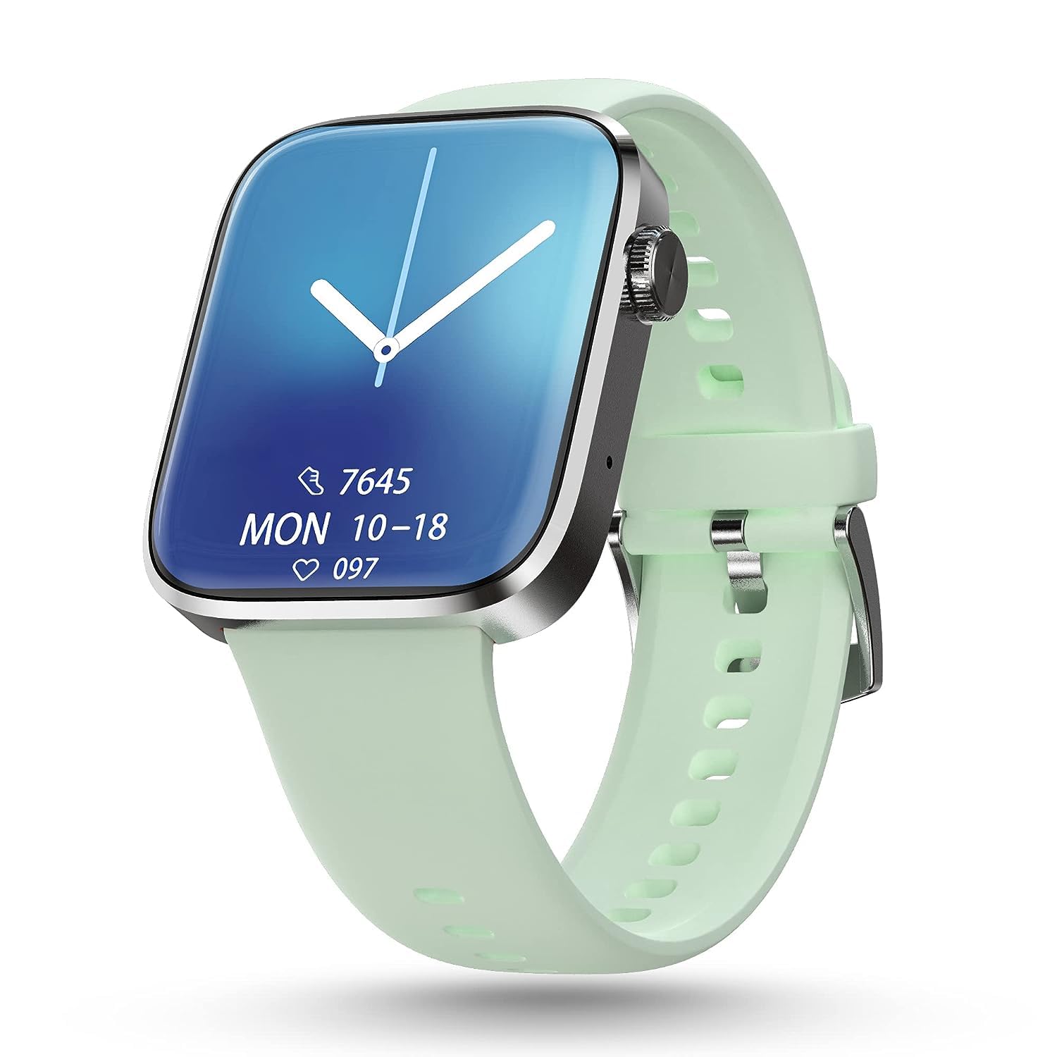 Pebble Newly Launched Cosmos Prime Bluetooth Calling Smart Watch,Largest 1.91" Bezel-Less Edge-to-Edge Display,600 Nits Brightness, Sleek Metallic Body, Wireless Charging, Health Suite (Mint Green)