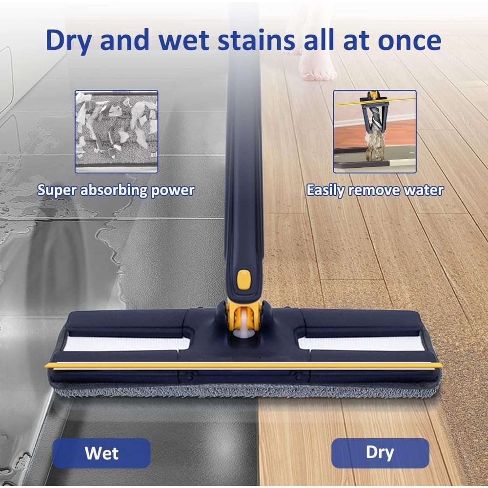 JAYTOP 1 Pc Flat Mop Head Refill Replacement Microfiber Mop Pads for Wet & Dry Mops Floor Cleaning Pads - (36x12cm)(Grey) 5