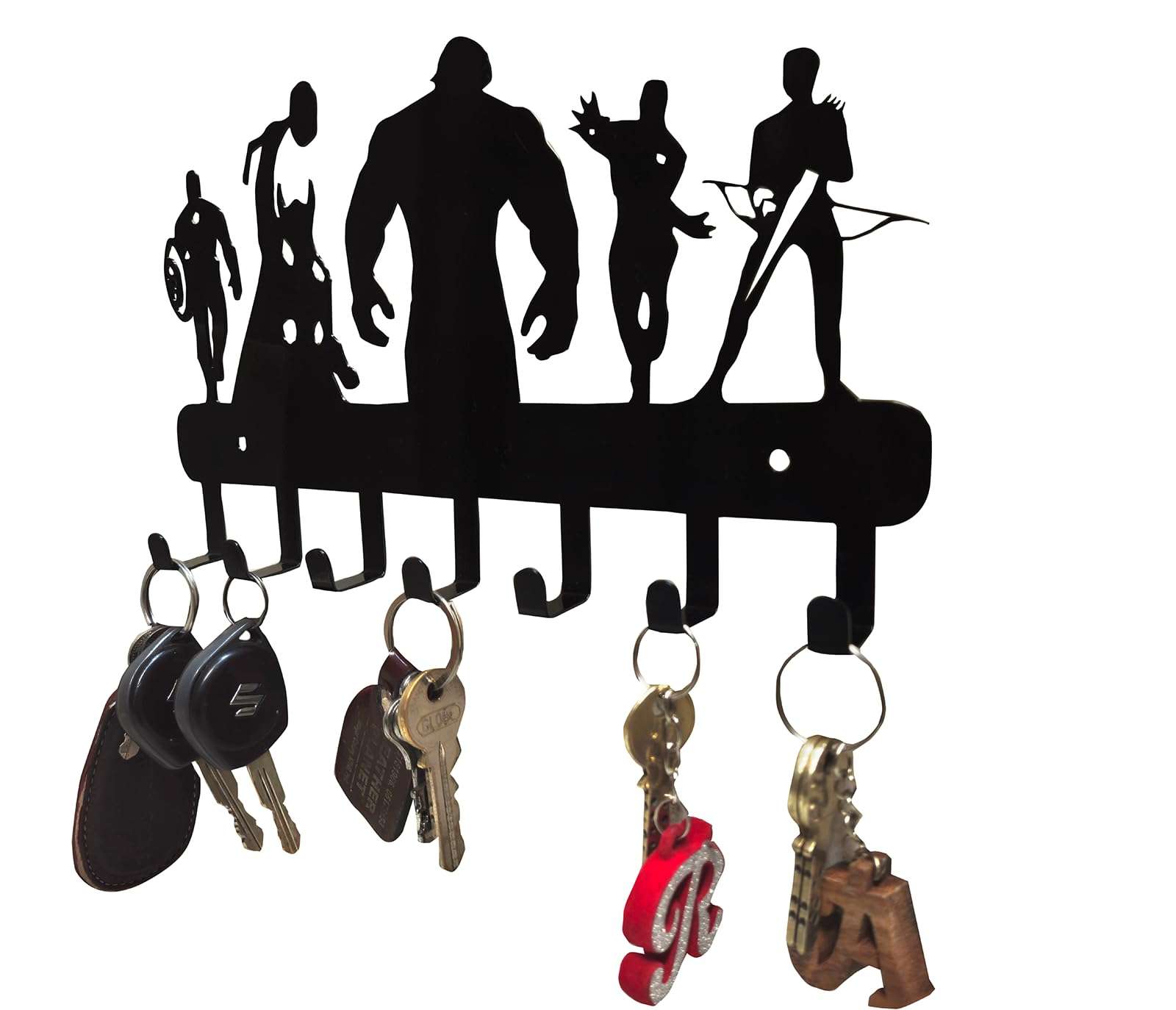 VEI Marvel Avengers Black Wall-Mounted Metal Key Holder – Durable Key Rack for Wall Decor, 28 x 17 x 2 cm 6