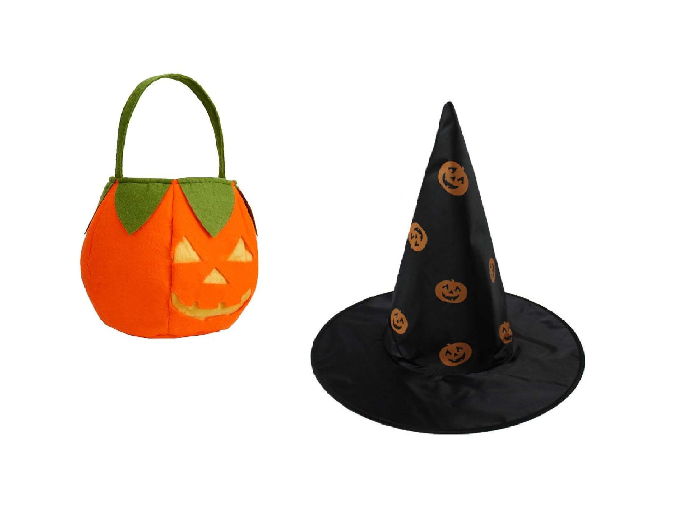 Baby & Sons Halloween Black Cap and Halloween Pumpkin Bag for Kids Halloween Party Cosplay Costumes For Boys and Girls 1