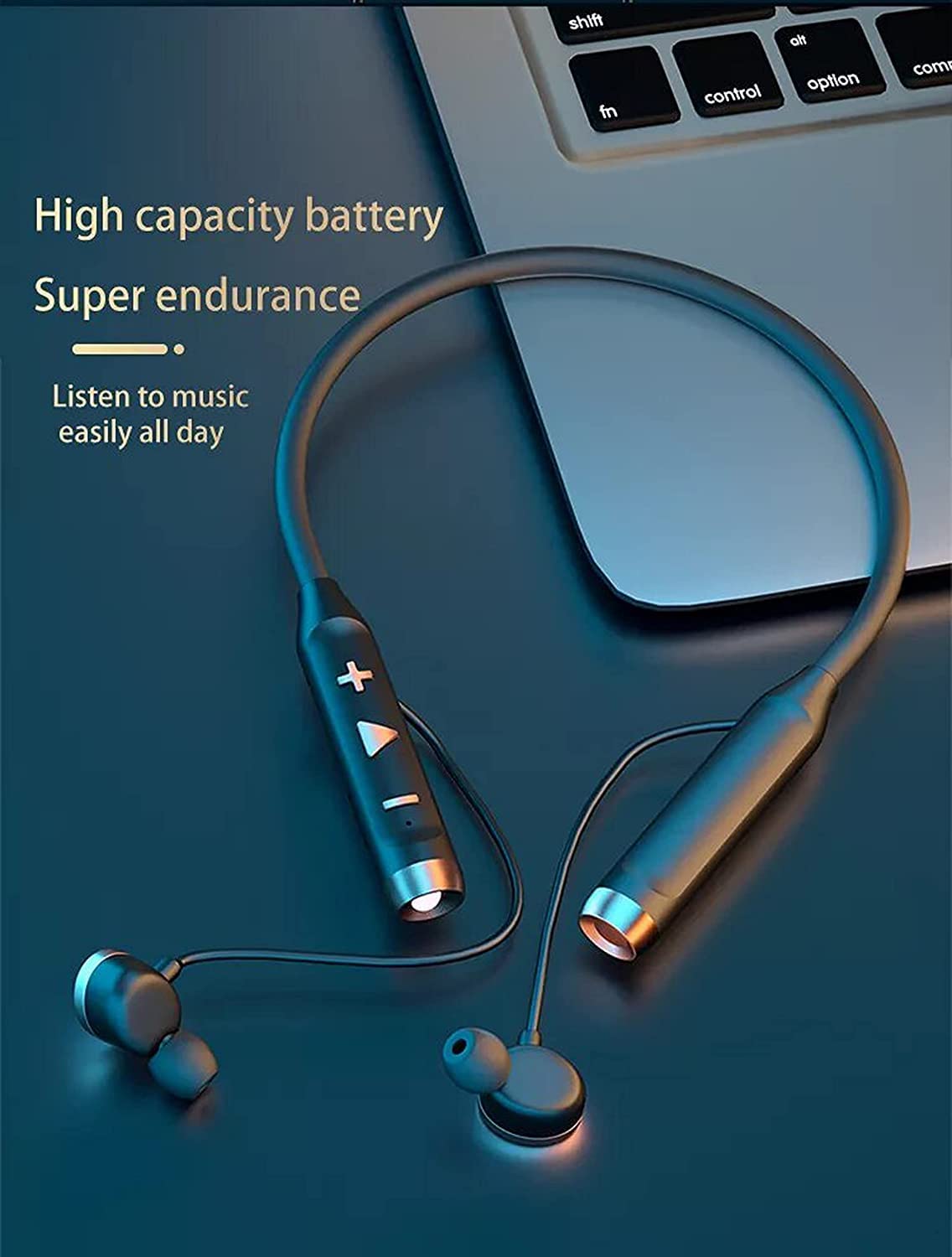 Wireless Neckband for Oppo Neo 5 / Oppo Neo5 Bluetooth Headphone with Mic Noise Isolating Stereo Sweatproof Professional Bluetooth 5.1 Hi-Fi Gaming Sound Hands-Free Calling H17 KC6 - 60 Hour Genuine Playtime, Black 5