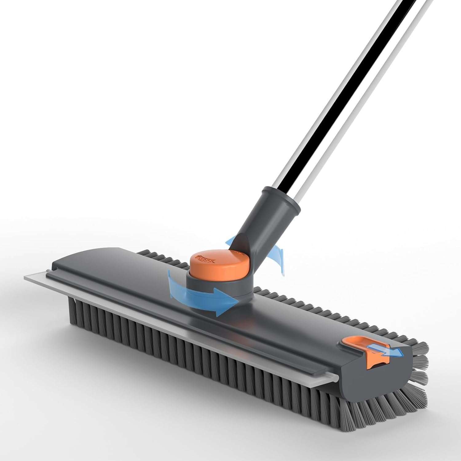 3 in 1 Bathroom Cleaning Brush with Wiper - Heavy Duty 52 inch Long Handle 360° Rotate Floor Scrubber Brush, Tiles Cleaning, Floor Scrub for Kitchen and Bathroom Wall 1