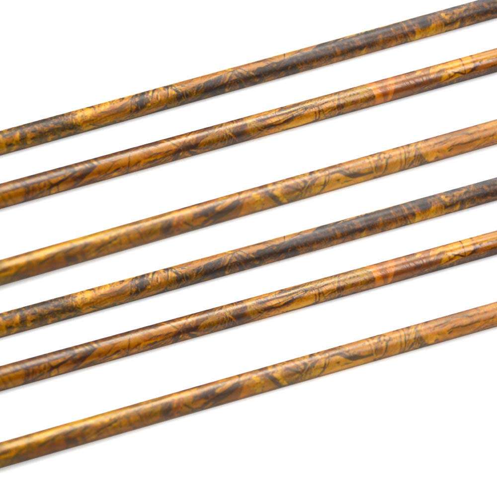 HNZMDY 12 Pcs 30 Inch 6.2 mm Pure Carbon Arrow Shaft Spine 250 300 350 400 450 500 550 600 Carbon Shaft Tube with Aluminum Inserts for DIY Archery Hunting Shooting Practice (Camo, Spine 500) 5