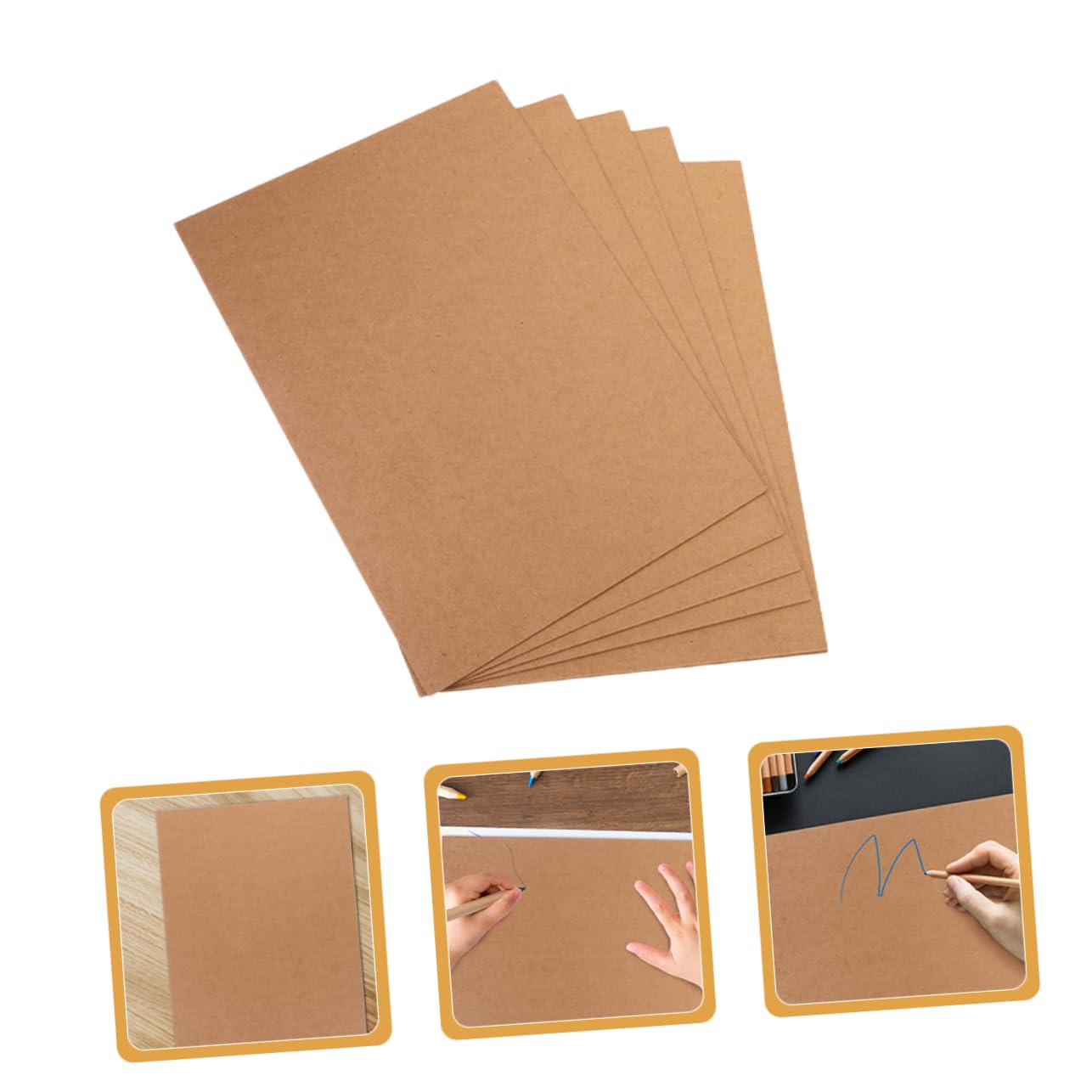 TEHAUX 4sets Kraft Cardboard Card Stock Painting Book Cardstock Paper 5sheets*4 4