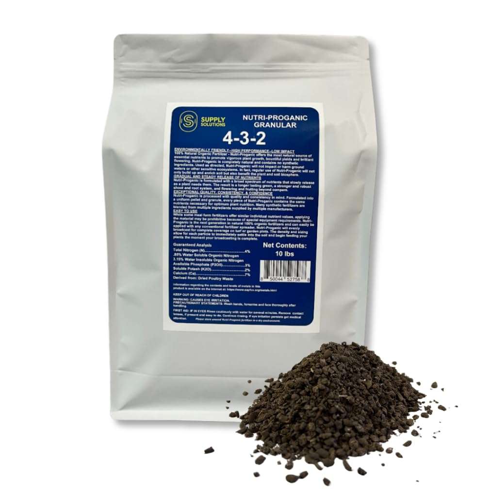 Supply Solutions 4-3-2 Nutri-Proganic Granular Premium Fertilizer - Feed Your Garden with Balanced Nutrients for Thriving Plants - Ideal for a Variety of Food Crops, Like Vegetables and Fruits|10lbs 1