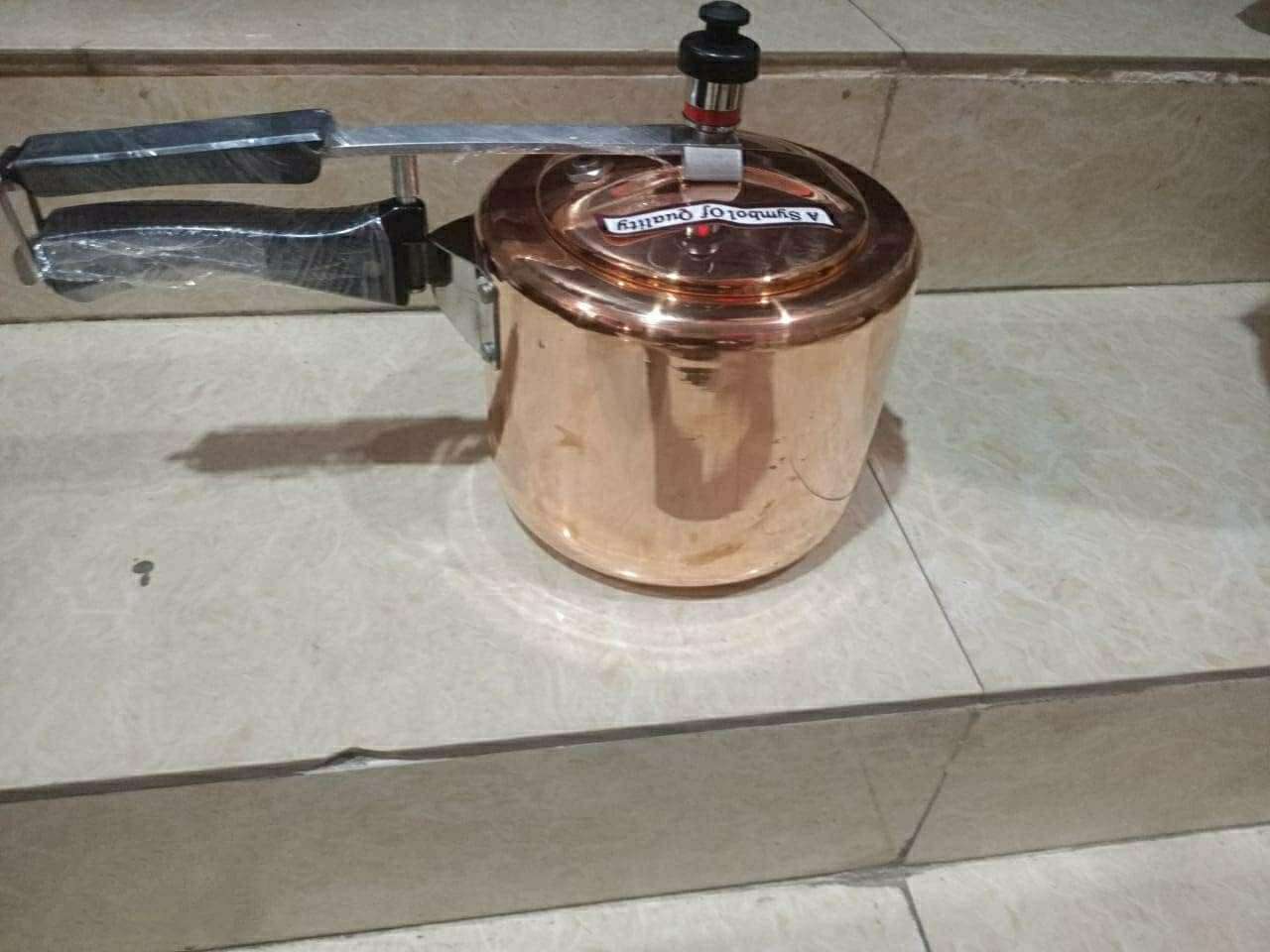 PARIK ENTERPRISES Heavy Quality Pure copper Cooker multi purpuse used this product with Tin Coating (KALAI) Inside (3 Liters) EXTRA HEAVY 4