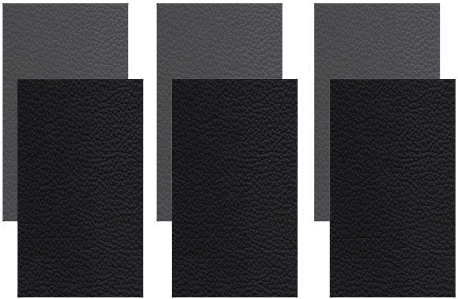 Nisorpa 6pcs Self Adhesive Leather Repair Patch 6x10in Black PU Leather Patch Kit for Couch Furniture Sofas Car Seats Handbags Jackets 1