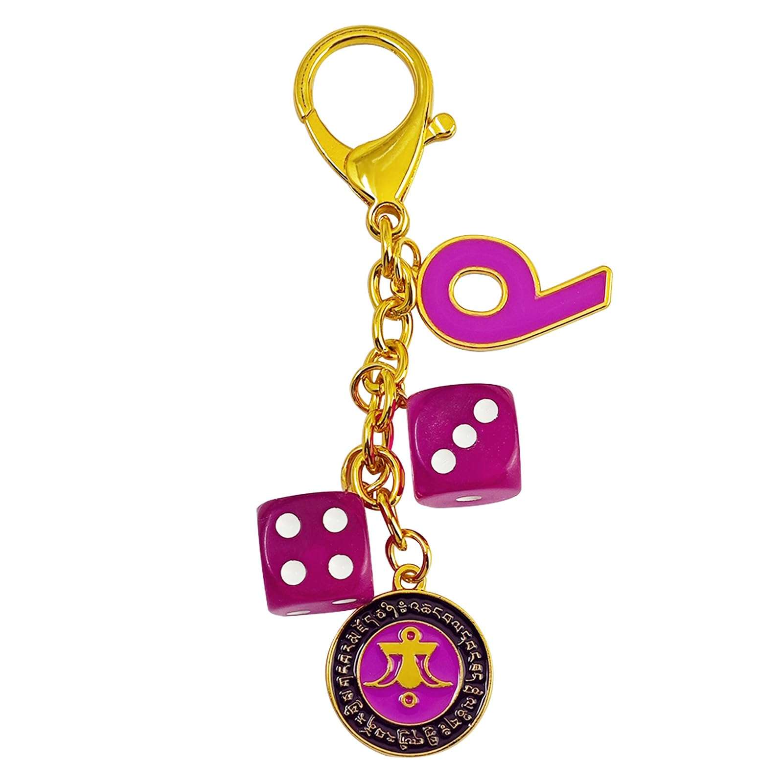 2025 Feng Shui "Power Of 9" Windfall Keychain Purple Dice Number 9 keychain 1