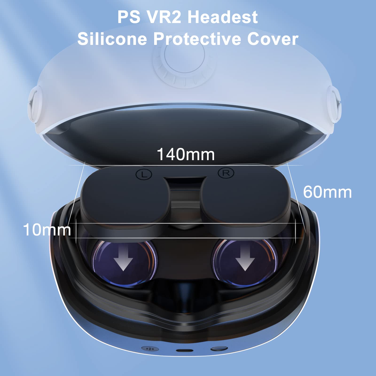 KUNSLUCK PS VR2 Accessories Kit, Lens Protector Cover for PS VR2 Headset & 2-in-1 Type-C Charging Cable for PS VR2 Controllers, PS VR2 Gaming Accessories kit 5