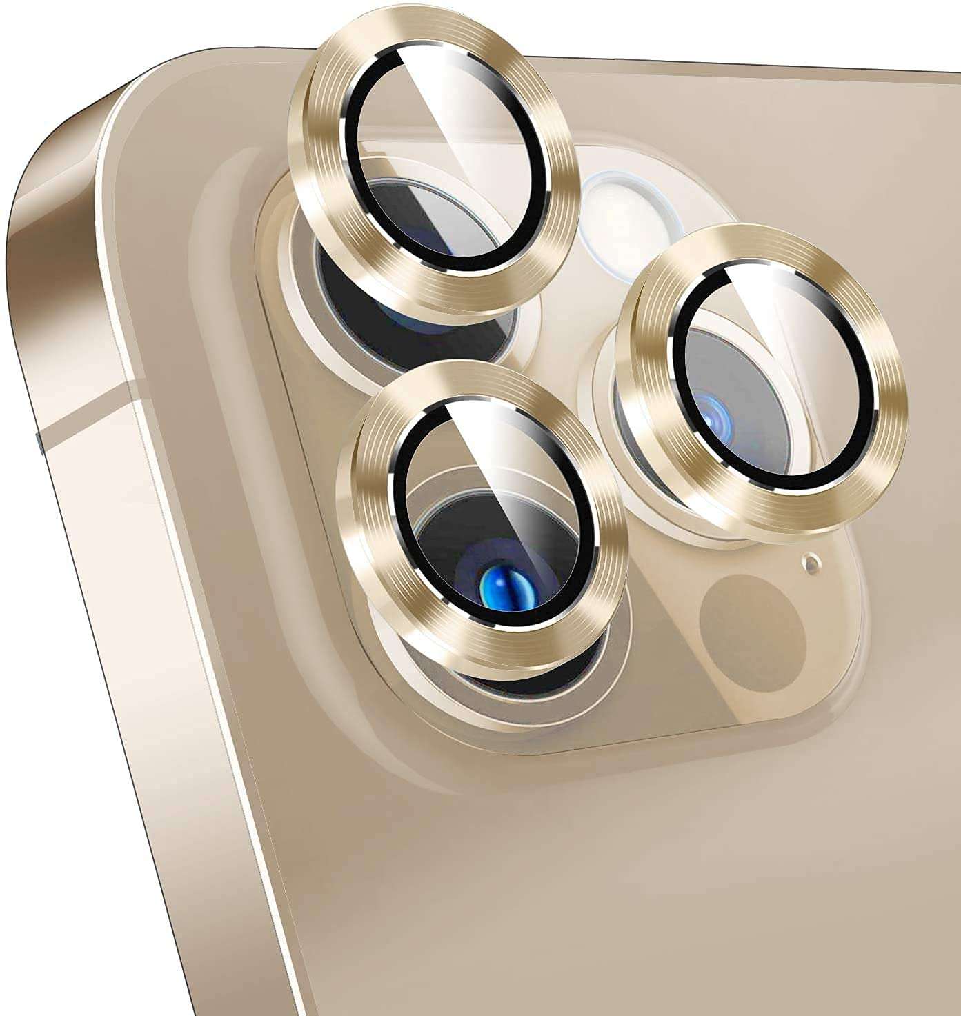 for Apple iPhone 13 Pro Max Anti Scratch Dust Proof Back Camera Lens Glass Protector (for Apple iPhone 13 Pro Max 06, Gold) 5