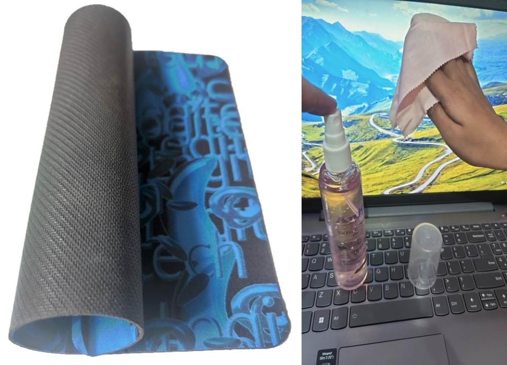 Anjo 8 in 1 Combo of Wired Keyboard, Wired Mouse, Anti-Skid Mouse Pad, USB Hub 3.0, Multi-Purpose Cleaner & Cloth 100ml, OTG Micro & C to A Type, USB Extension Cable Male to Female Type A 1.5m 6