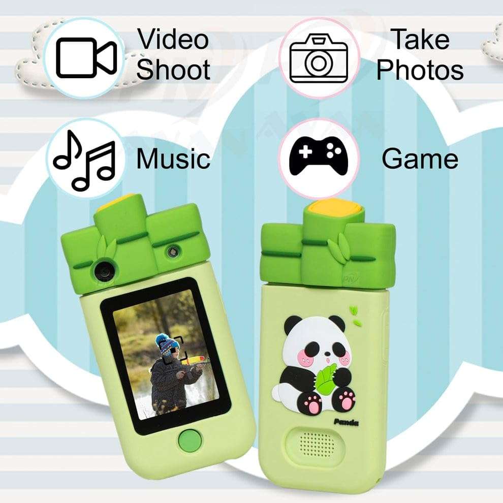 BLiSS HUES Kids Touchscreen Smartphone Toy with 2.8" Screen- 360 Degree Roatating 8MP Dual Camera- MP3 Music Player- in Built Games & Wallpapers- Panda 3