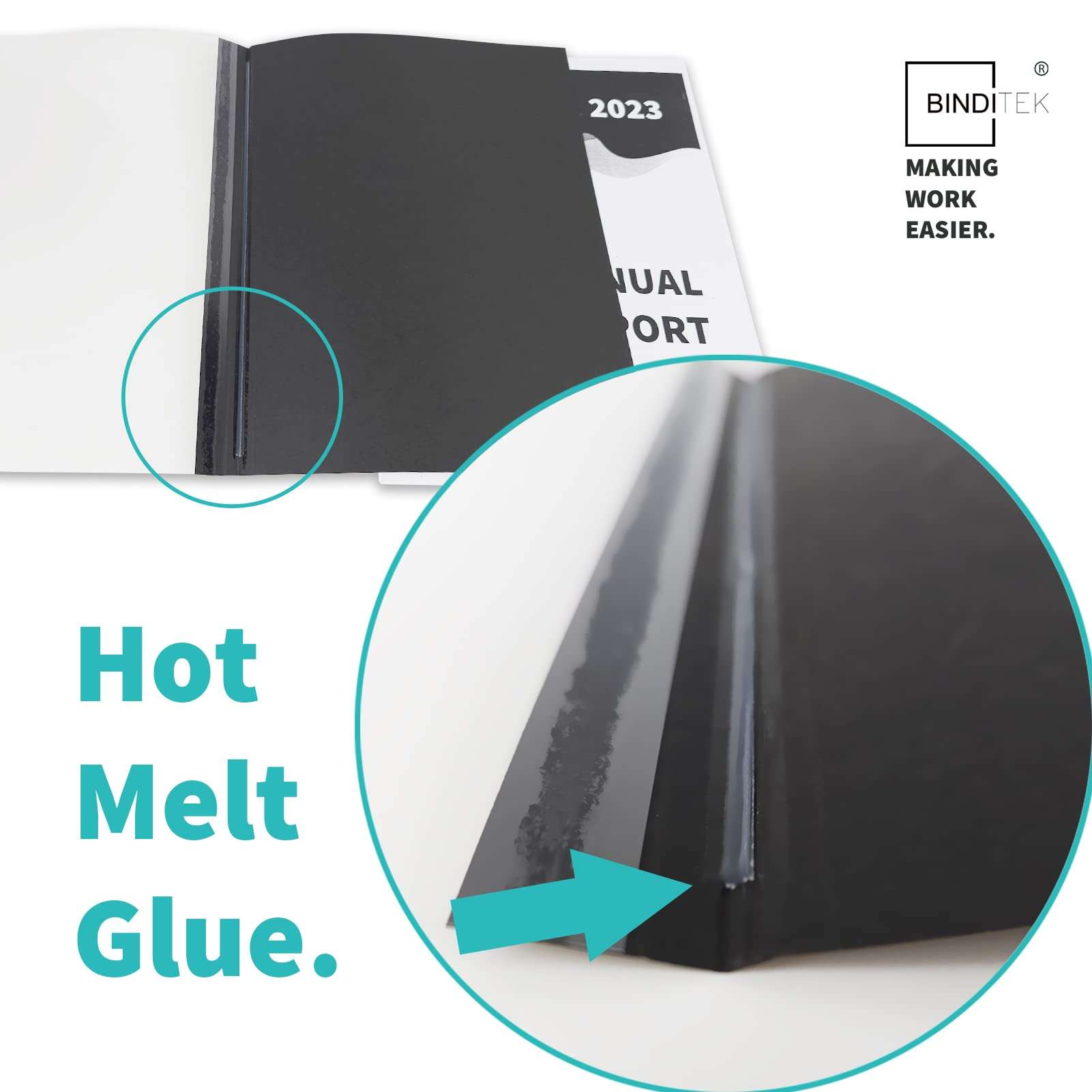 Binditek 20 Pack Thermal Binding Presentation Covers, 1/8 Inch Spine Holds 30 Sheets, Ultra Clear Front Cover, Black Paper Back Cover, Letter Size, for Students and Coworkers 6