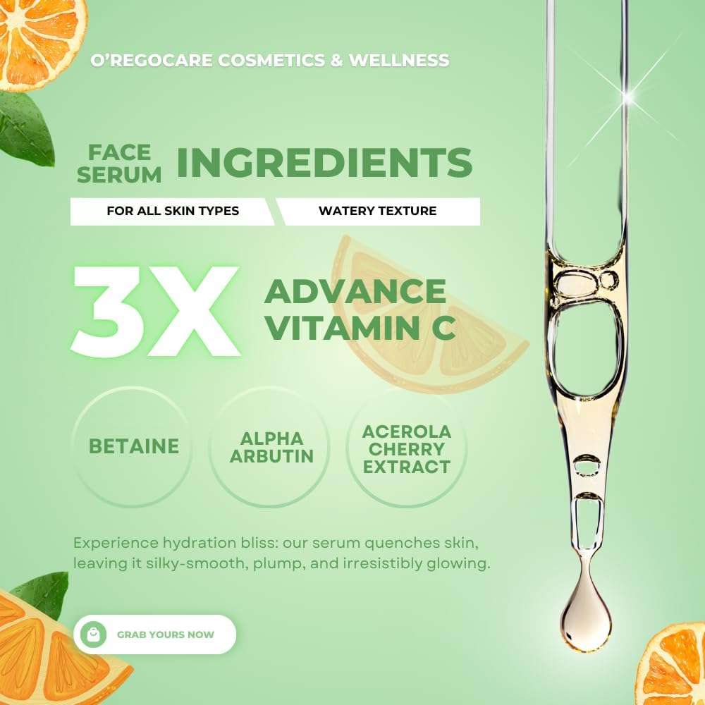 OREGOCARE 10% Vitamin C Face Serum | Helpful in Skin Brightening, Smooths Fine Lines, Firms Skin, Fights Age Spots & Hydrates with Easyliance | For both Men & Women | 30ml, Pack of 1 4