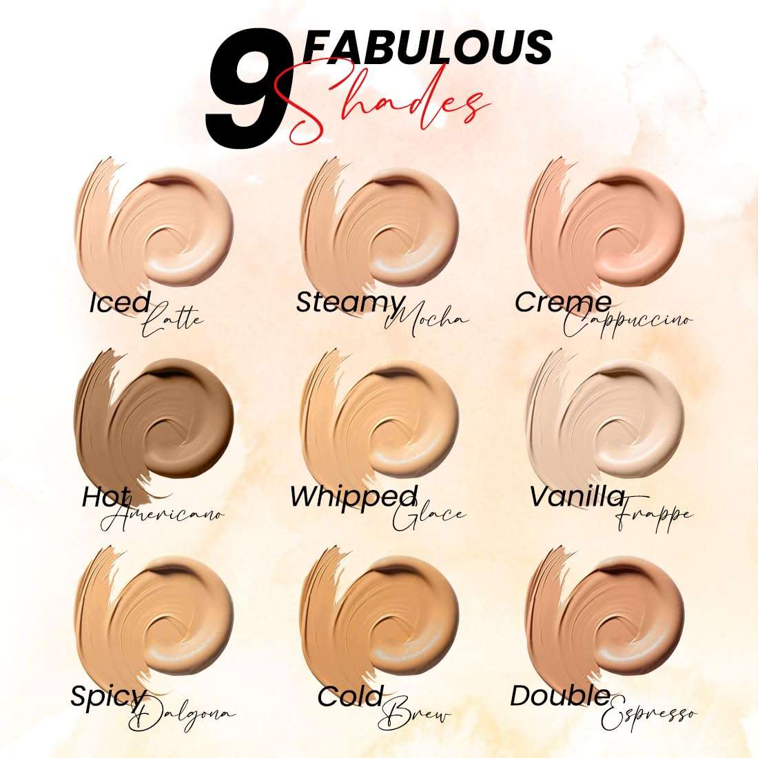 COLORESSENCE HD Foundation - Buildable Coverage Liquid Foundation | Covers Blemishes and Dark Spots | Waterproof & Sweat Resistant |Whipped Glace | 2 Applicator Sponges FREE 3