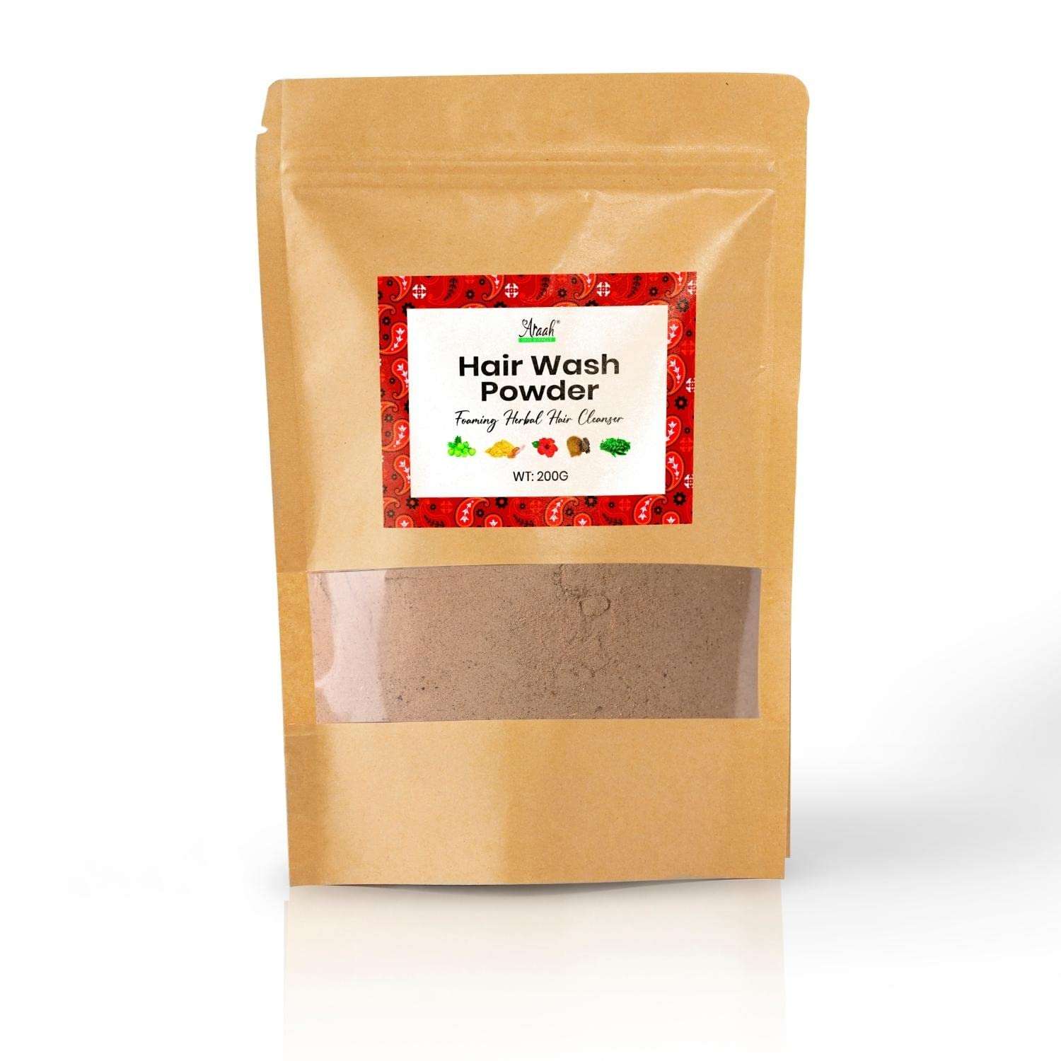 Araah - Herbal Hair Wash Powder Enriched With Natural Ingredients like Shikakai, Curry leaves and Hibiscus For Hair Growth, Healthy & Shining Hair - 200g 1