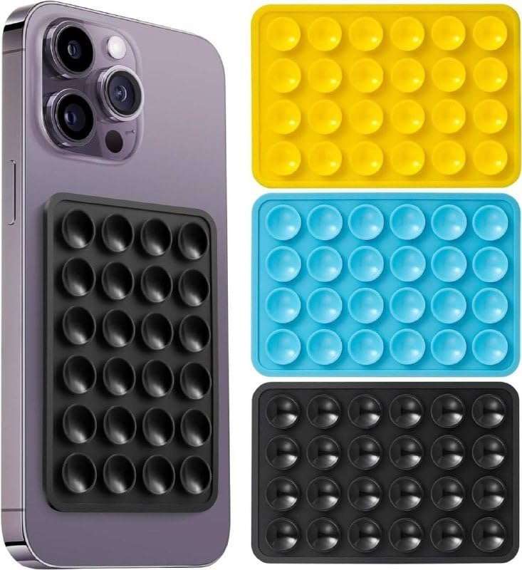 Suction Phone Case, Sticker, Silicone Case for Hands-Free Mobile Accessory Holder Grip, Video Compatible Mirror, Shower- Multicolor (Pack of-1) 3