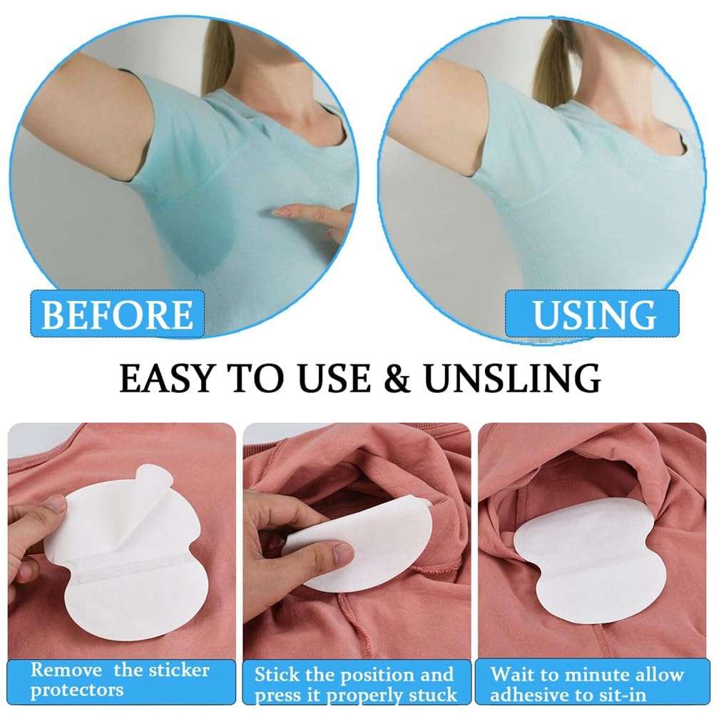 Srutueo 50Piece Armpit Sweat Pads Underarm Pad Summer Deodorant Disposable Absorbent Liners Anti Perspiration Unisex 5