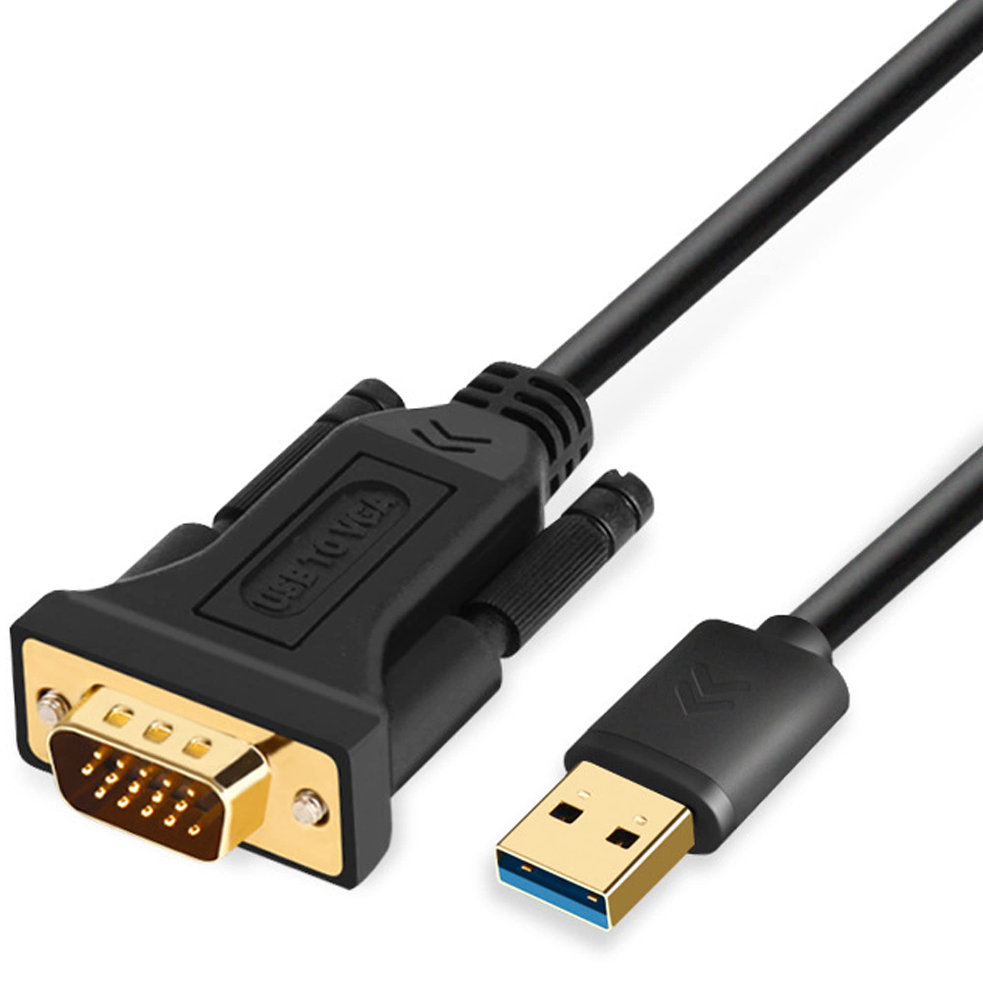 ELECABLE USB to VGA Adapter Cable 16FT/5M Compatible with Mac OS Windows XP/Vista/10/8/7, USB 3.0 to VGA Male 1080P Monitor Display Video Adapter/Converter Cord. (16FT) 1