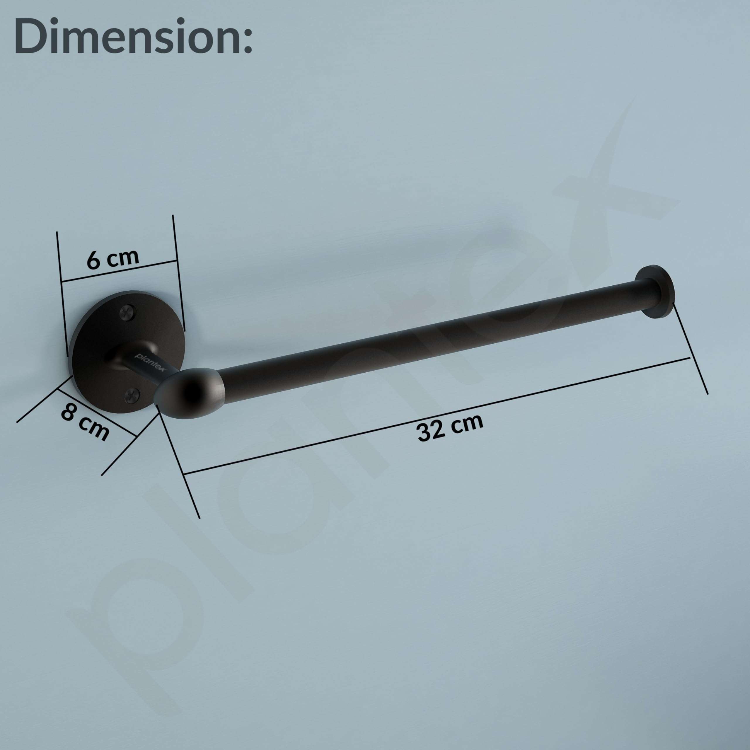 Plantex Stainless Steel Paper Holder/Kitchen Tissue Paper Roll Holder/Wall Mount Towel Stand/Kitchen Accessories - Pack of 1 (Black) 4