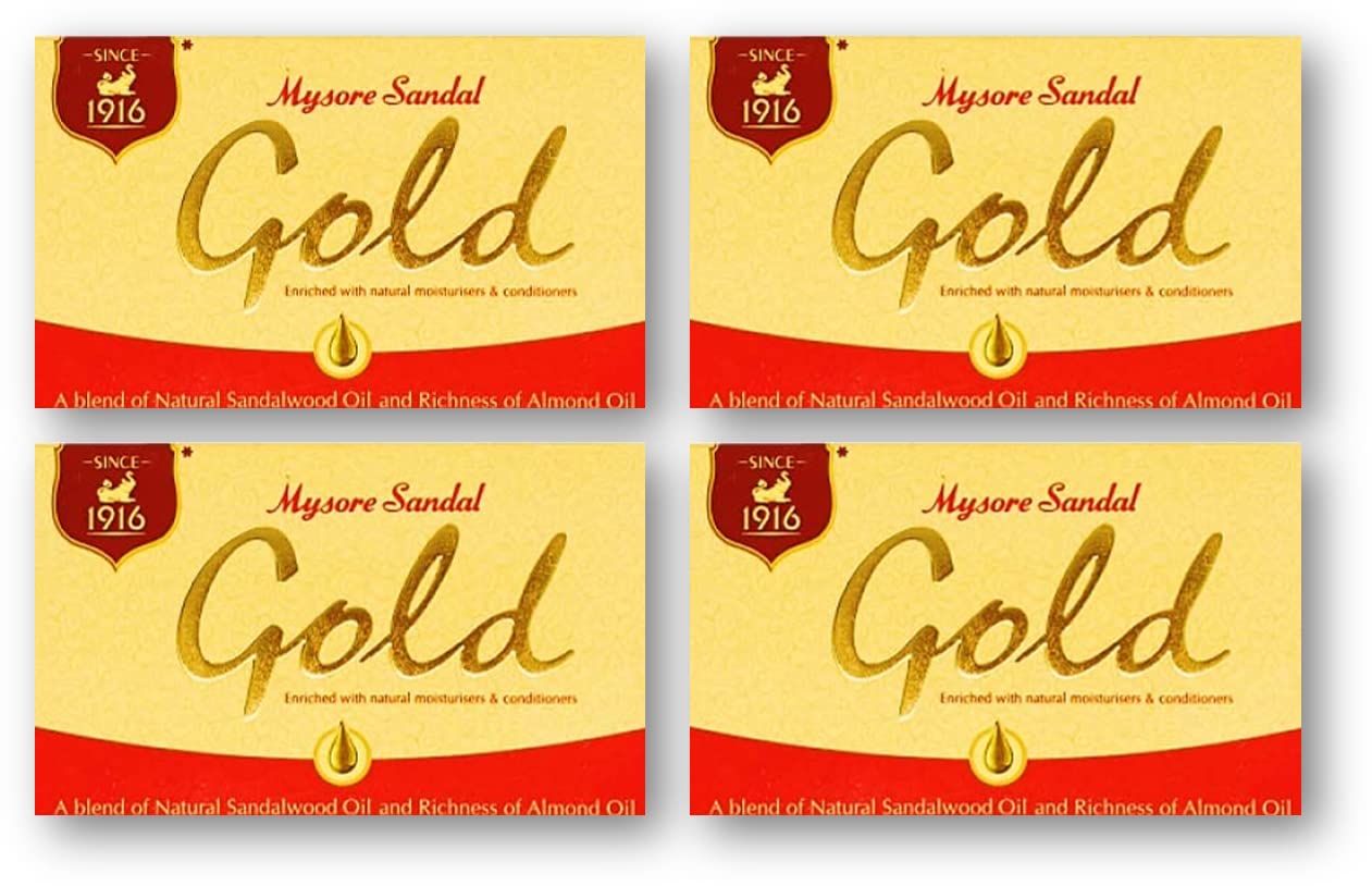 Mysore Sandal Gold Soap 125g (pack of 4) Unique|