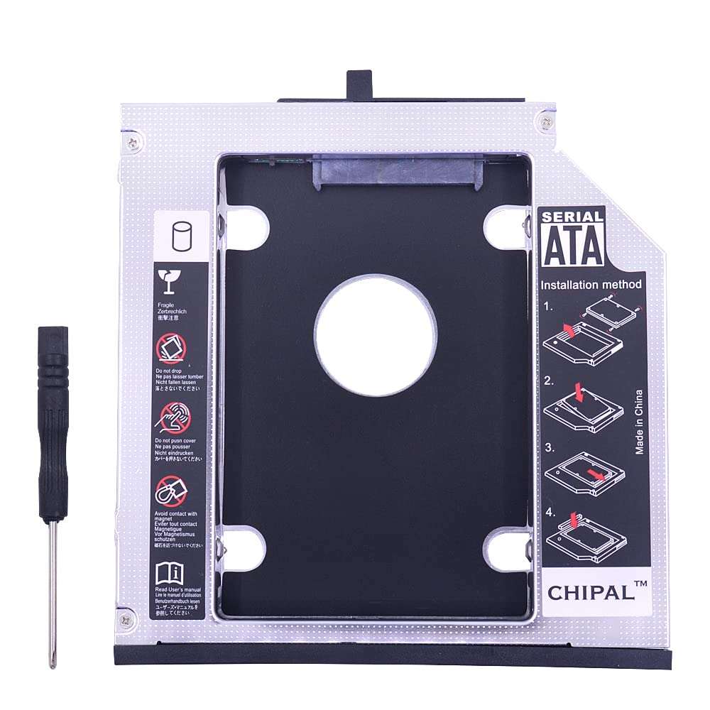 BOWONG SATA 2nd HDD Caddy 12.7 mm 2.5 Inch SSD Case HDD Enclosure for Lenovo ThinkPad T400 T400s T420 T430 T500 T520 T530 DVD/CD-ROM 1
