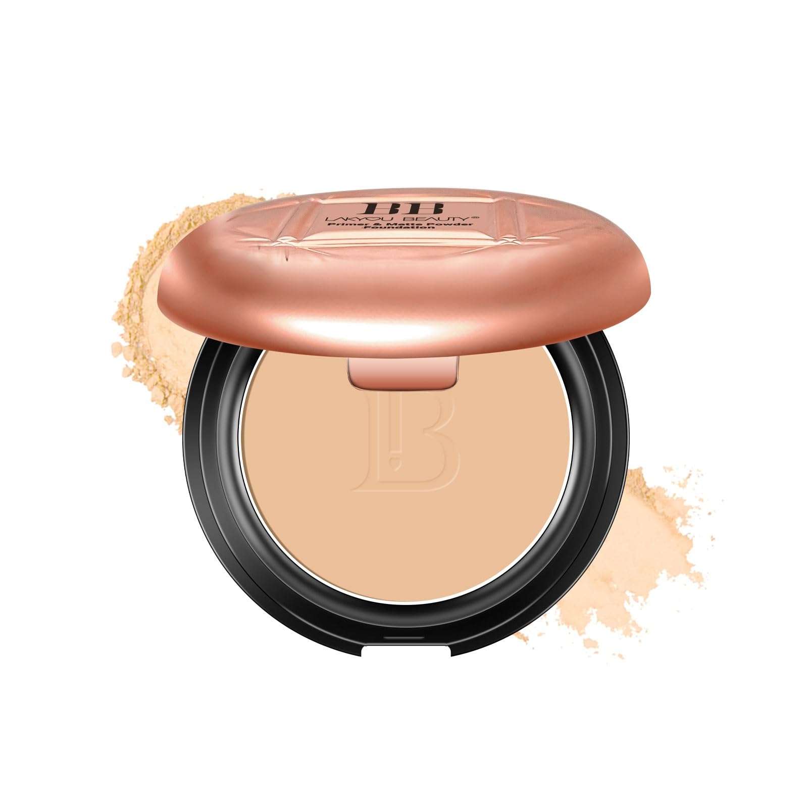 Lakyou Beauty 2in1 BB Compact Powder | Primer + Matte Powder Foundation | Same Shade With Matte And Shimmery Effect | Long Lasting And Waterproof Formula | shade-04(Natural Nude) | 30g 1