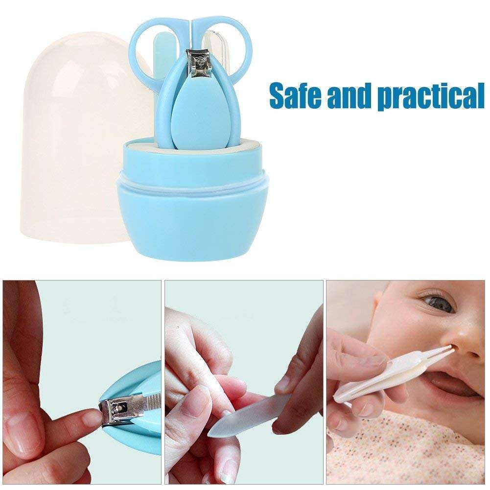 CHOTE USTAD 4-in-1 Baby Grooming Kit 1 Scissors, 1 Clipper, 1 File and 1 Tweezer and with 1 Extra Baby Nail Cutter Manicure Pedicure for Kids, BPA-free (White, Set of 5 Pcs) 6