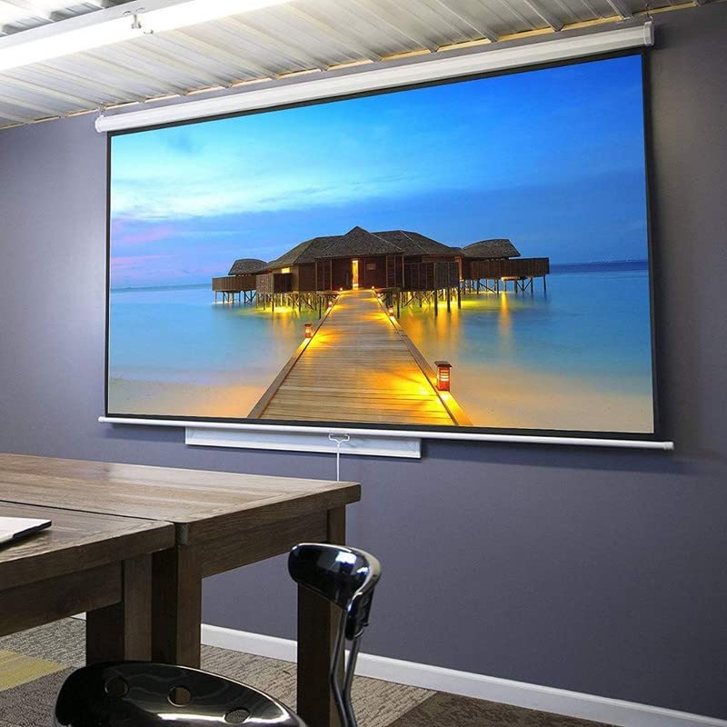 Ziozy Wall Type Pull Down Spring Action Projector Screen, Size: - 10 Ft. (Width) x 8 Ft. (Height), 150 Inch Diagonal, 4:3 Aspect Ratio, UHD-3D-4K Compatible, No Autolock Feature (White) 6