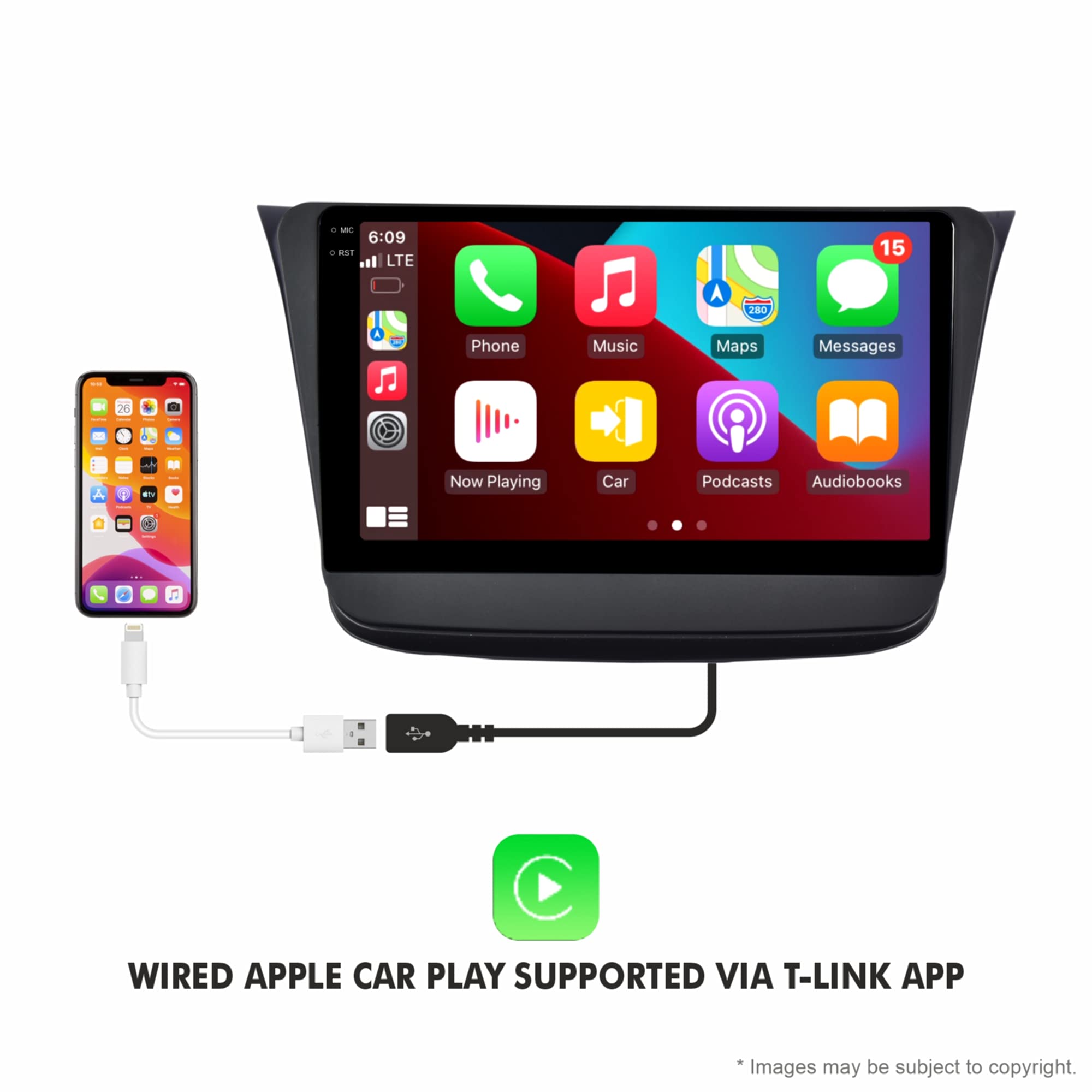 Mega Audio 9 Inches Newly Launch Advanced Android 10 System for Maruti Suzuki Wagon R with 2GB/32GB RAM & ROM with Wireless Apple Carplay and Android Auto 3