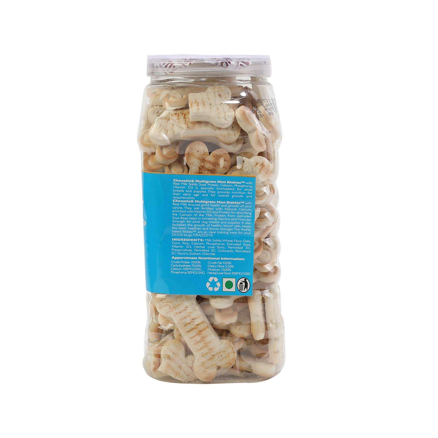 Choostix Biskies with Real Milk Solids Dog Treat, 500g (Jar) & Biskies with Real Mutton Dog Treat, 500g (Jar) 4