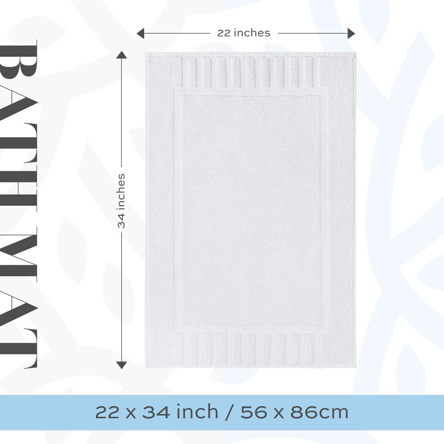 White Classic 2 Luxury White Bath Mats 22 x 34 and 12 Luxury White Washcloths 13 x 13 | Cotton, Highly Absorbent and Quick Dry for Hotels, Spa and Bathroom 5