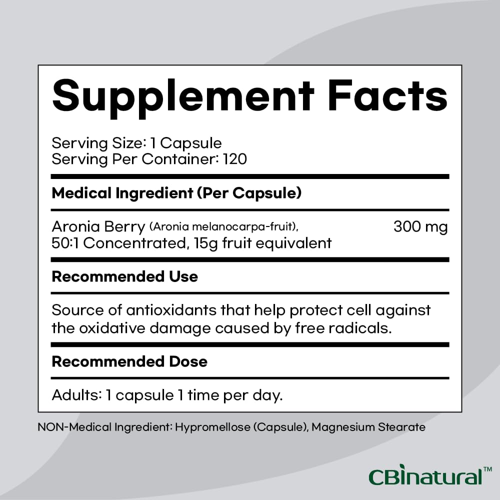 CBI Natural Aronia 50:1 Extract, 15000 mg Strength, 120 Vegan Capsules, 4-Month Supply 5