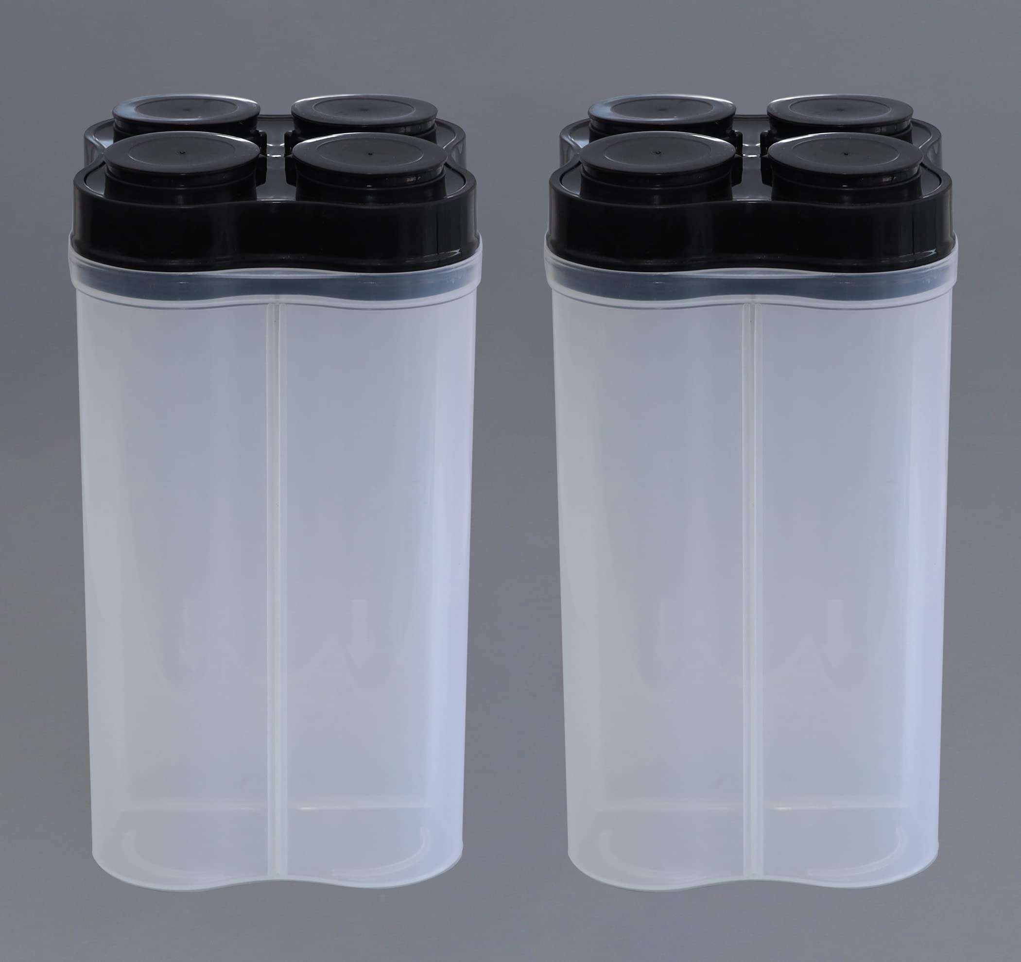 J P ENTERPRISE Airtight Transparent Plastic Lock Food Storage 4 Section Container Jar for Grocery, Fridge Container & Containers, Kitchen Storage Box & Container Set (2500ML,Pack Of 2) (BLACK) 5