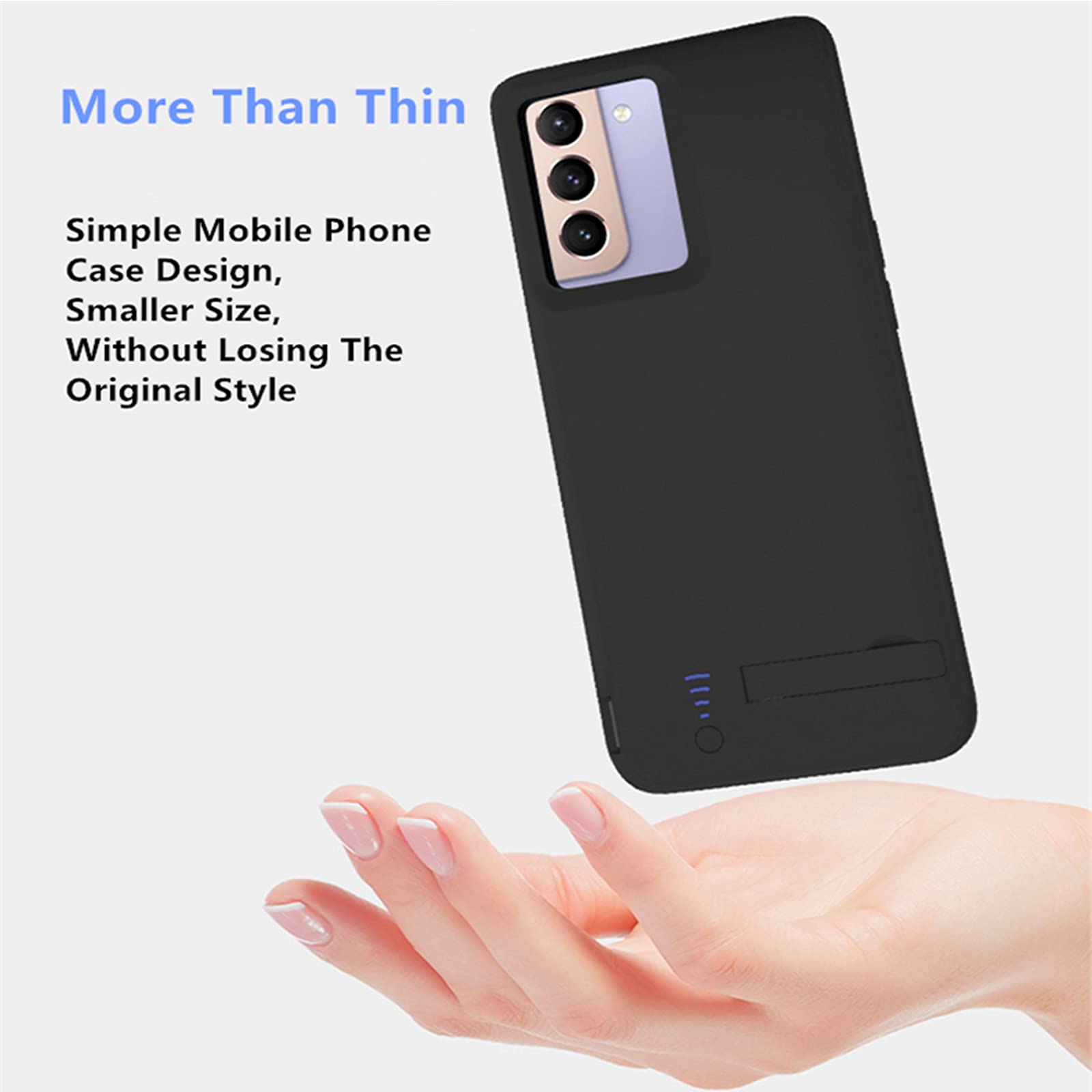 Galaxy S21 Battery Case, Extended 4800mAh Power Bank Portable Charger Case for Samsung Galaxy S21 5G Charging Cover with Screen Protector Camera Protectors,Not Compatible with S21+ or S21 Ultra S21fe 5