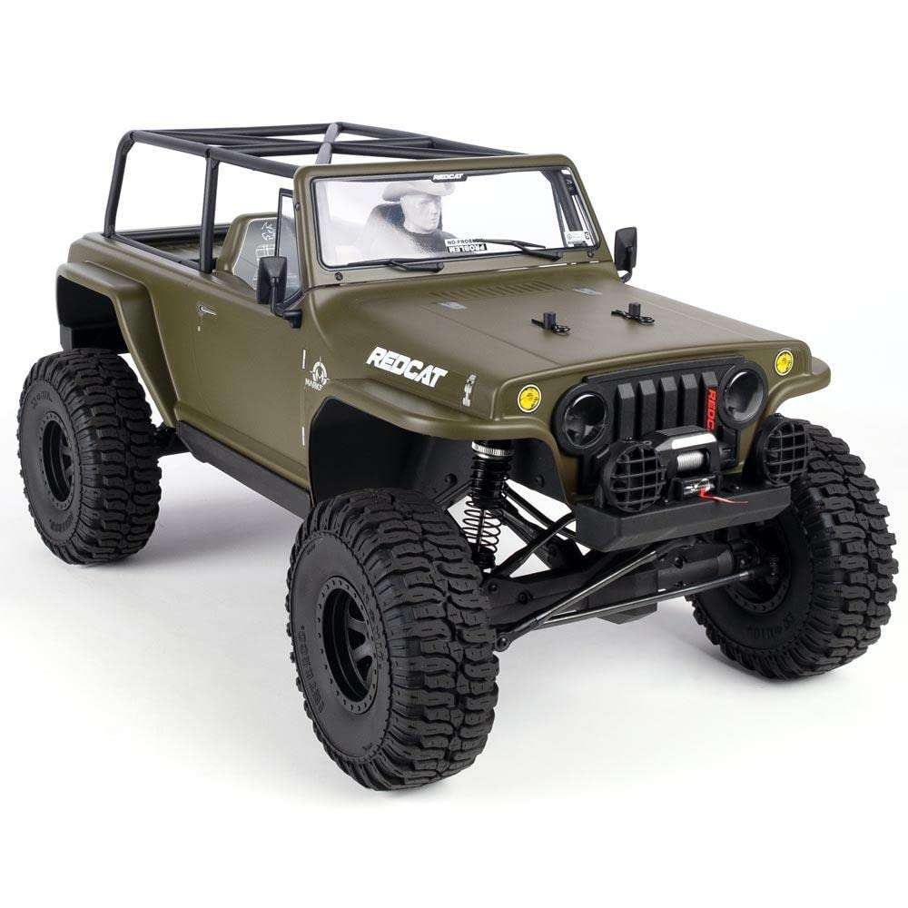 Redcat Racing TC8 Marksman RC Crawler – 1/8 Scale Brushed Electric Trail Crawler Off Road Rock Crawler RC Truck – 2.4Ghz Radio Controlled Waterproof Off Road Car – Great for All Terrain – Green 3