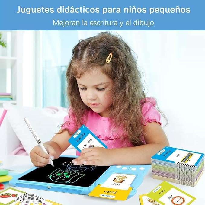 SIGNY Writing Tablet with Talking Flash Cards, Bilingual Spanish and English Reading, 51 cm, Educational Learning Toy for Kids 3