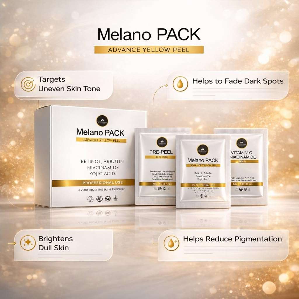 Melano Pack Advance Yellow Peel | Exfoliating & Brightening Facial Pack | Helps Improve Skin Radiance, Smoothness & Even Tone | Reduces Pigmentation | Single Session Pack - 2g (3 Sachets) 4